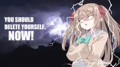Anime girl crying in lightning