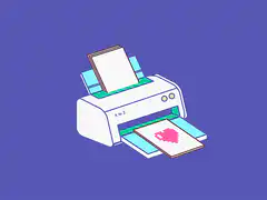 Printer printing a pixel heart
