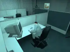 3d man falls over in office