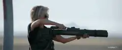 Sarah Connor aims rocket launcher