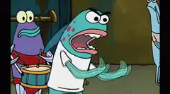 SpongeBob Fish Character Yelling