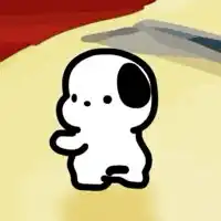 Cute cartoon dog standing and looking around