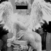 Censored angel statue