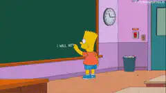 Bart Simpson writes I will not fight the future