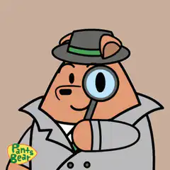 Detective bear with magnifying glass