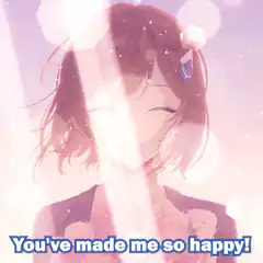 Anime girl smiling with flowers