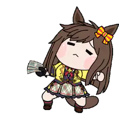 Chibi horse girl holding money
