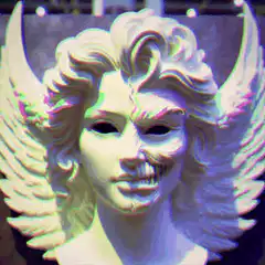 Angel mask glitch effect