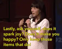 Marie Kondo spark joy