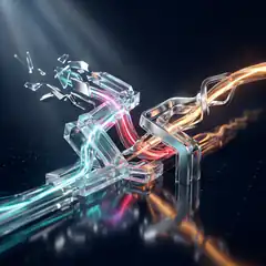 Neon glass tracks with glowing energy