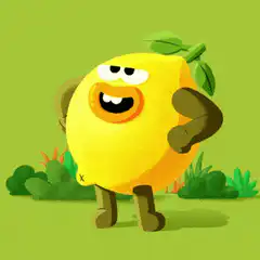 Lemon character peeing and dancing
