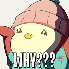 Penguin in Hawaiian shirt says WHY???