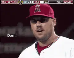 Baseball player says Darn