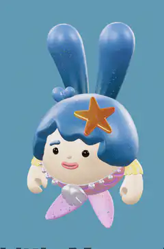 Blue bunny mermaid toy spinning