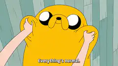 Jake the Dog melting into a skull