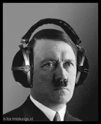 Hitler wearing headphones