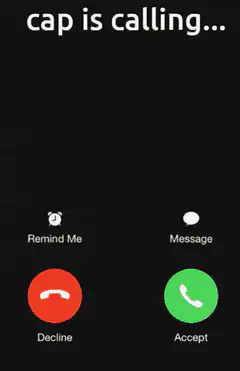 iPhone incoming call from cap