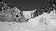 Snowy mountain avalanche