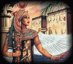 Egyptian queen with animated wing