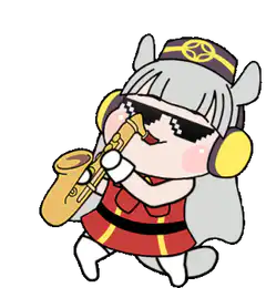 chibi character playing saxophone