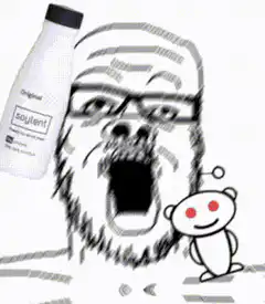 Screaming Man with Soylent and Reddit Alien