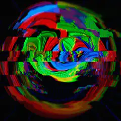 Colorful psychedelic glitch sphere
