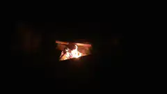 small fire in the dark
