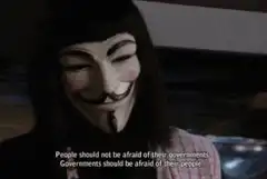 Guy Fawkes mask quote about governments