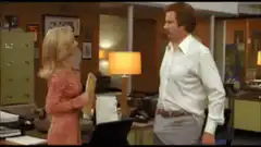 Ron Burgundy and Veronica Corningstone arguing