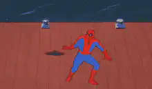 Spider-Man dodging lightning bolts