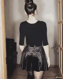 Girl lets down her long hair