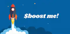 Rocket launch with text boost me