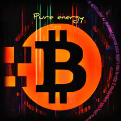 Bitcoin logo with lightning and glitch effects