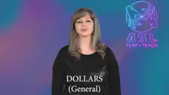 ASL sign for DOLLARS