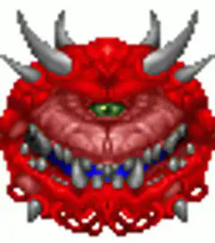 pixel art red demon head