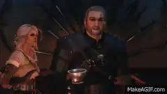 The Witcher characters raise their glasses