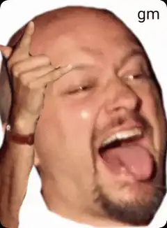 Bald man making a face with hand on head
