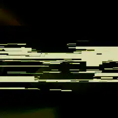 Green and white digital glitch effect