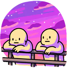 Two characters looking at the sky
