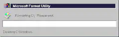 Microsoft Format Utility progress bar