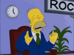 Homer Simpson crying in office
