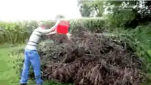 Man pours gasoline on pile and it explodes