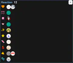 Discord reaction panel with 12 emojis