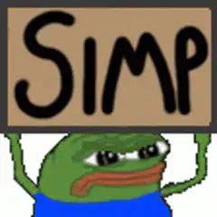 Pepe holding a simp sign