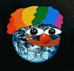 Earth Clown with Rainbow Hair
