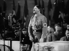 Adolf Hitler giving a speech