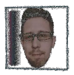 Man with glasses and beard glitching