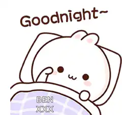 cute bunny goodnight sticker