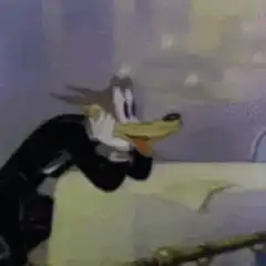 Donald Duck head stretches wide