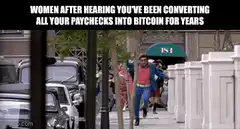 Gordon Gekko running excitedly